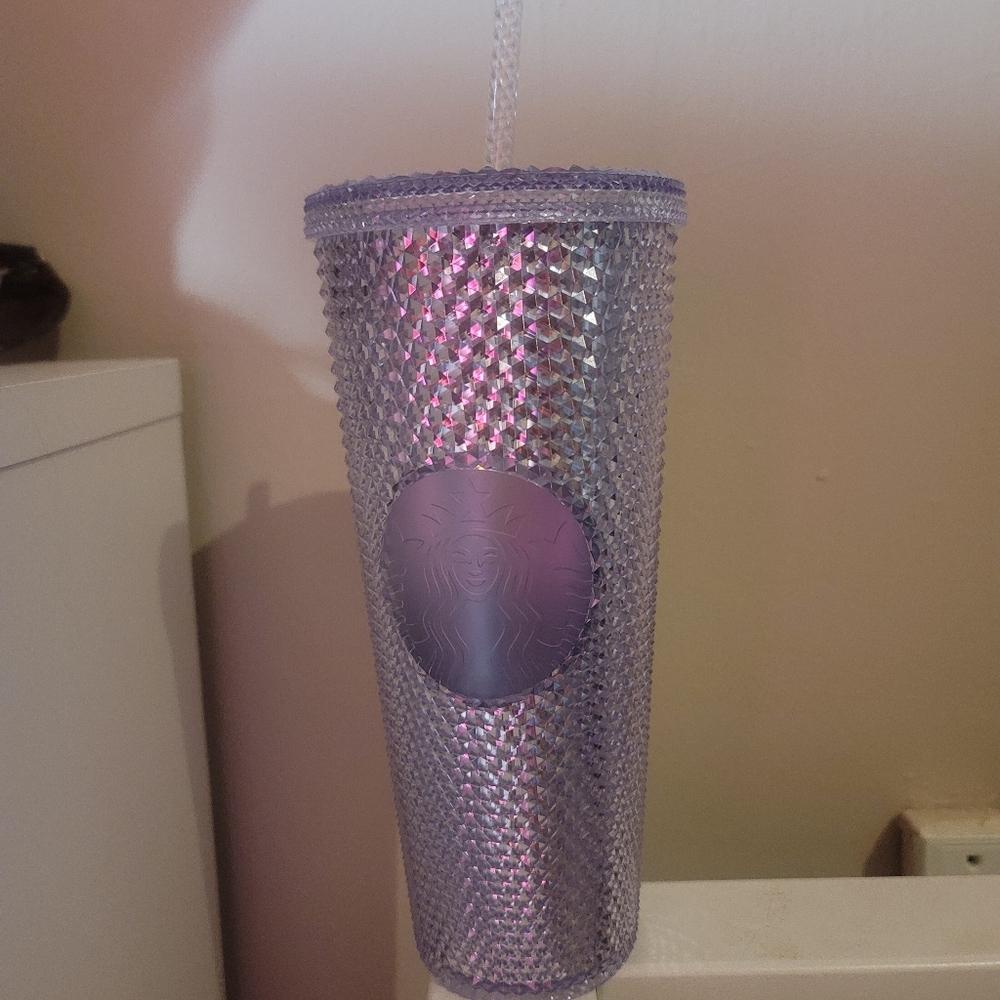 STARBUCKS 2019 HOLIDAY SILVER BLING STUDDED TUMBLER COLD CUP 24oz